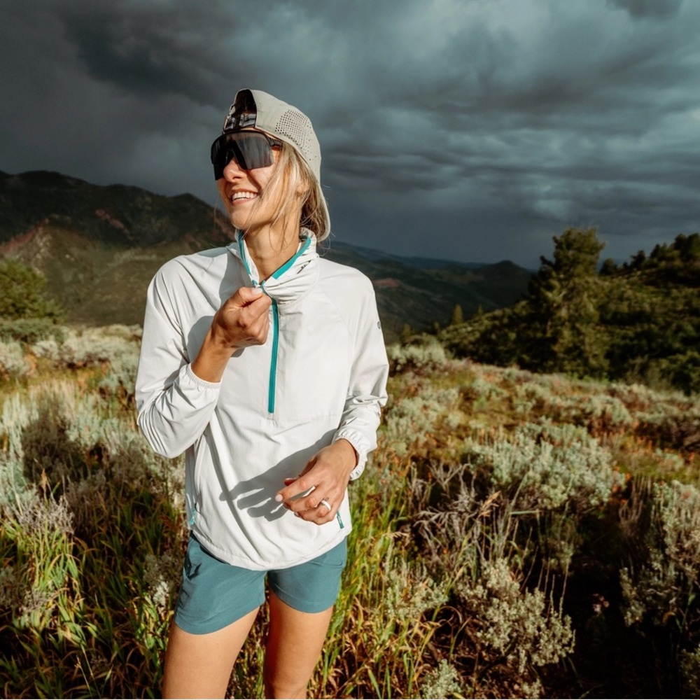 Kuhl Wander Half-Zip Top Mist Pullover Gray Green M Packable UPF 50+ Sun